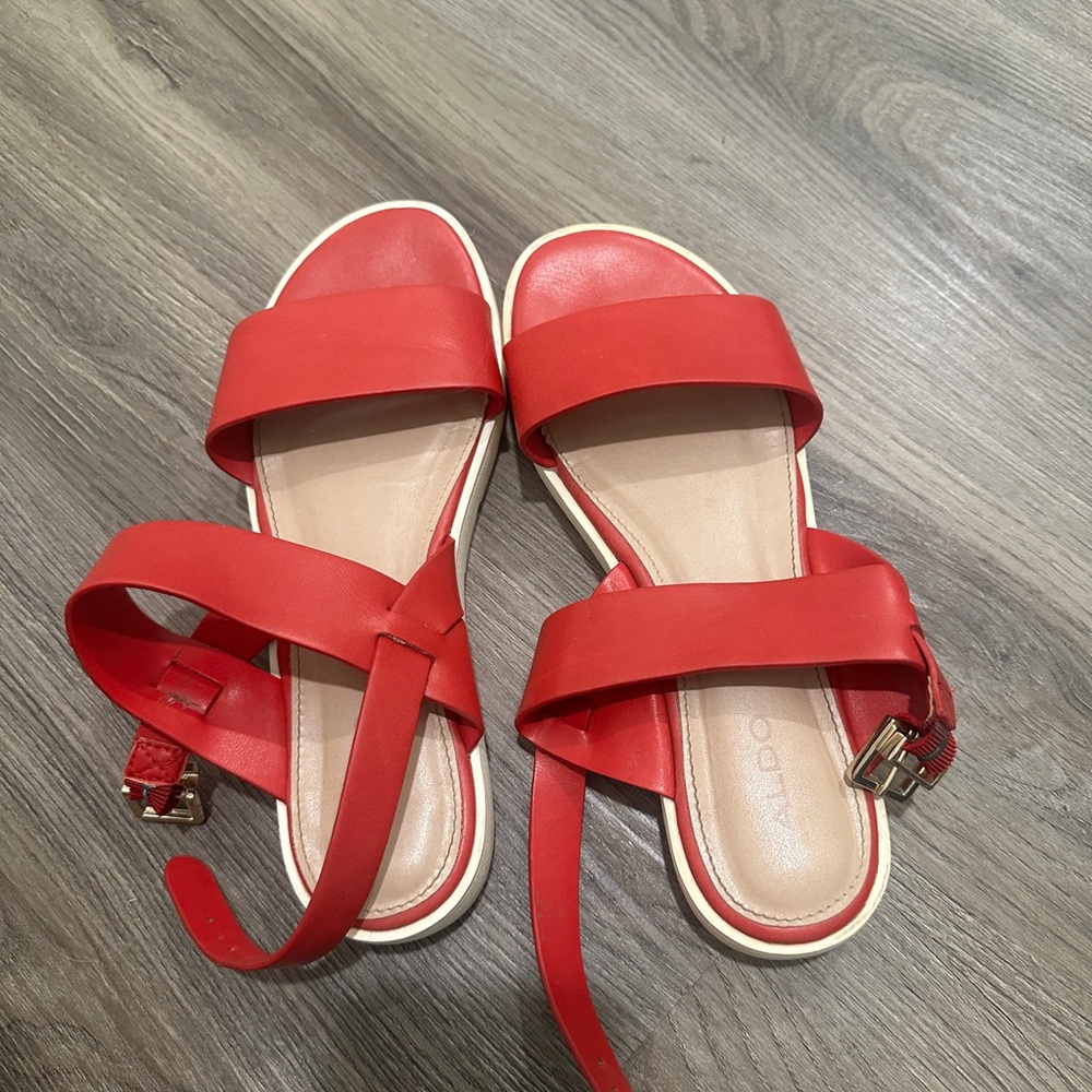 Red Strappy Sandals